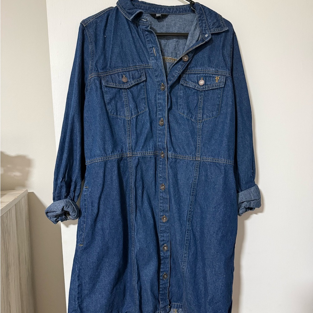 Frye Dark Blue Denim Jacket Dress